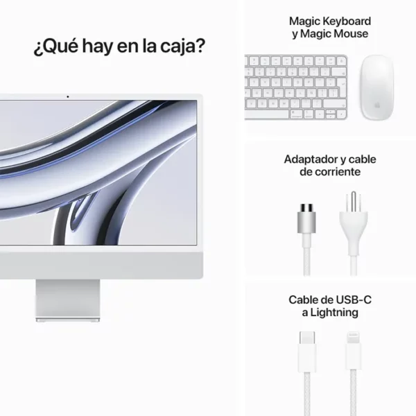 Apple iMac 24" 4.5K Retina M3 CPU, 512GB SSD, 8GB RAM, Silver - Image 4
