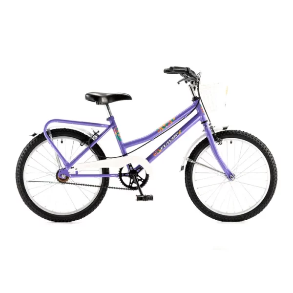 Bicicleta De Nena R20 Paseo Con Canasto Futura 5214 Rex Color Violeta