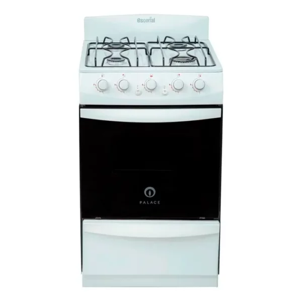 Cocina Escorial Palace Cristal 50L 4 Hornallas a Gas Natural Blanca