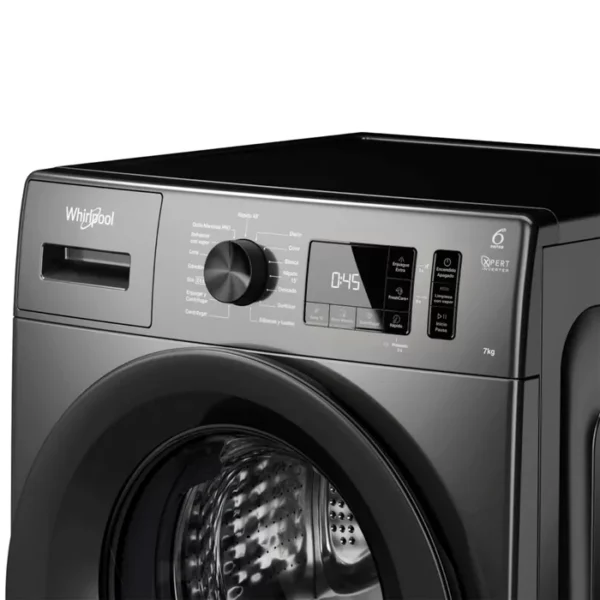 Lavarropas Automático Whirlpool 7kg Carga Frontal Inverter Acero Inoxidable - Image 3
